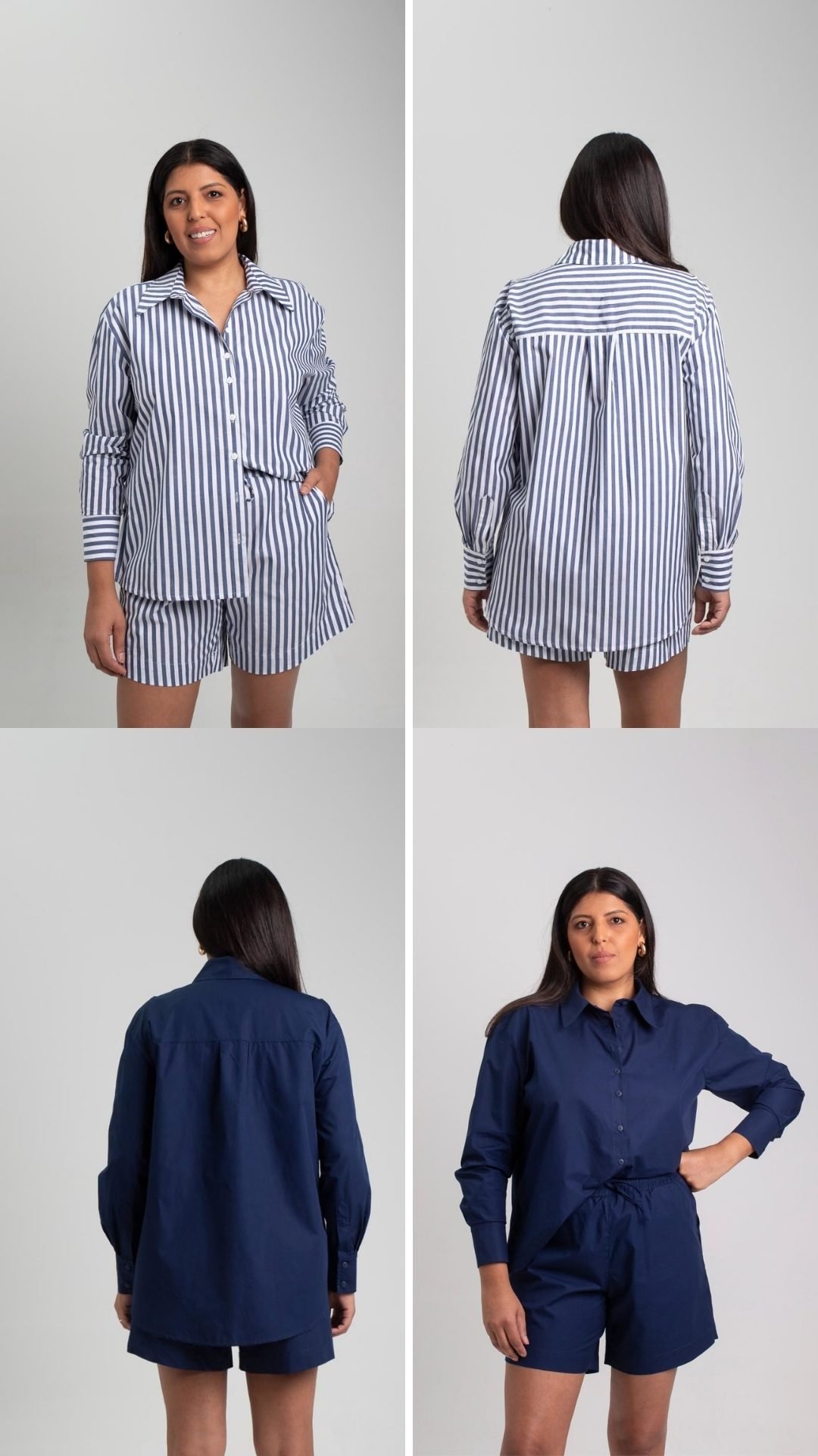 Conjunto camisa e short Mulheres Altas