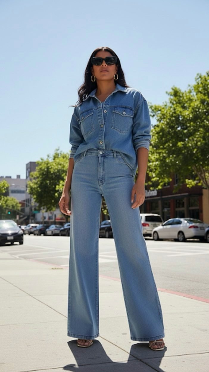 Pantalona Jeans – Azul Médio