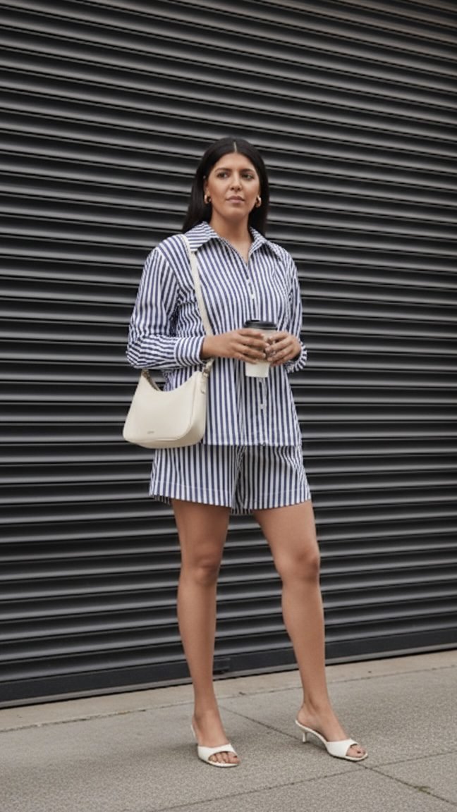 Conjunto camisa e short Mulheres Altas