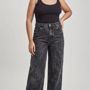 Wide Leg Mulheres Altas Preto Stone